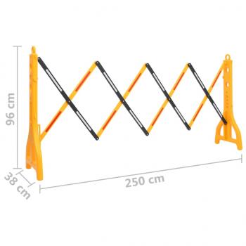 Faltbare Verkehrsschranke Gelb und Schwarz 250x38x96 cm