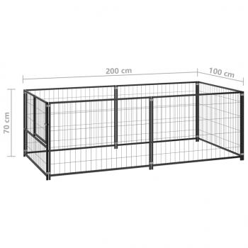 Hundezwinger Schwarz 200x100x70 cm Stahl