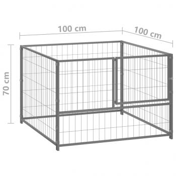 Hundezwinger Silbern 100x100x70 cm Stahl