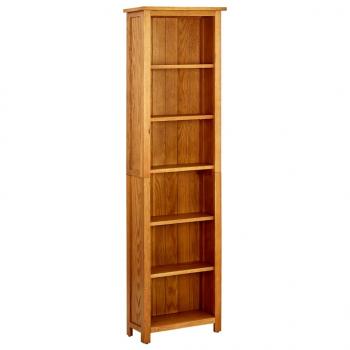 ARDEBO.de - Bücherregal 6 Fächer 52x22x180 cm Massivholz Eiche