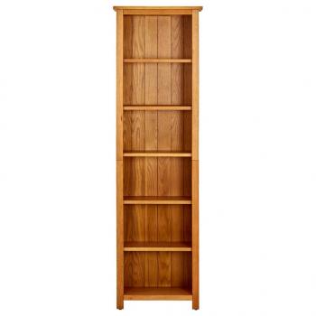 Bücherregal 6 Fächer 52x22x180 cm Massivholz Eiche