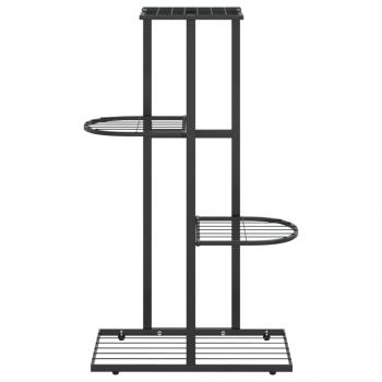 Blumenständer 4-Etagen 43x22x76 cm Schwarz Metall