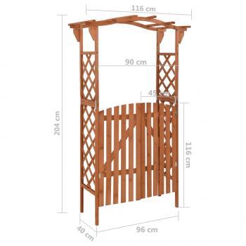 Pergola mit Tor 116x40x204 cm Massivholz Tanne