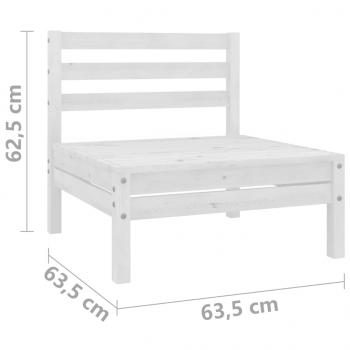 2-Sitzer-Gartensofa Weiß Kiefer Massivholz