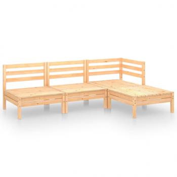 4-tlg. Garten-Lounge-Set Massivholz Kiefer