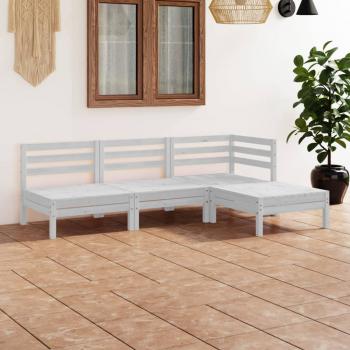 ARDEBO.de - 4-tlg. Garten-Lounge-Set Massivholz Kiefer Weiß