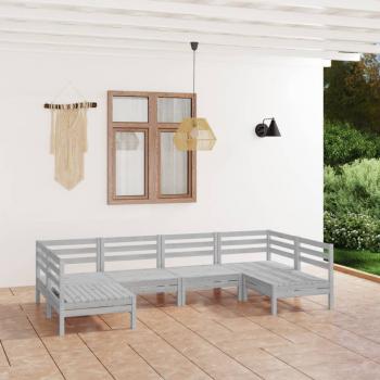 ARDEBO.de - 6-tlg. Garten-Lounge-Set Weiß Massivholz Kiefer