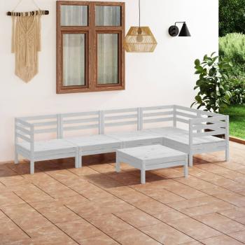 ARDEBO.de - 6-tlg. Garten-Lounge-Set Massivholz Kiefer Weiß