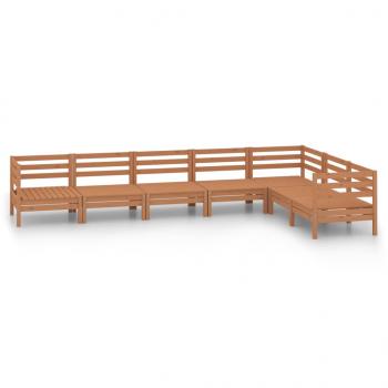 7-tlg. Garten-Lounge-Set Massivholz Kiefer Honigbraun