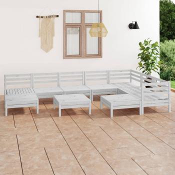 ARDEBO.de - 10-tlg. Garten-Lounge-Set Massivholz Kiefer Weiß