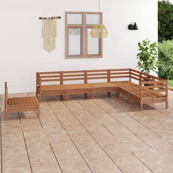 ARDEBO.de - 7-tlg. Garten-Lounge-Set Massivholz Kiefer Honigbraun