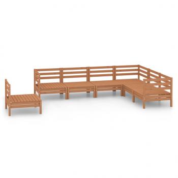 7-tlg. Garten-Lounge-Set Massivholz Kiefer Honigbraun