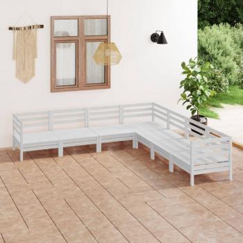 ARDEBO.de - 7-tlg. Garten-Lounge-Set Massivholz Kiefer Weiß