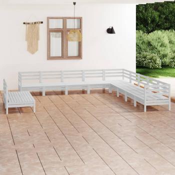 ARDEBO.de - 11-tlg. Garten-Lounge-Set Massivholz Kiefer Weiß