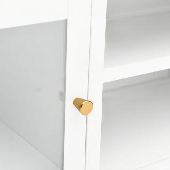 TV-Schrank Weiß 90x30x44 cm Stahl und Glas