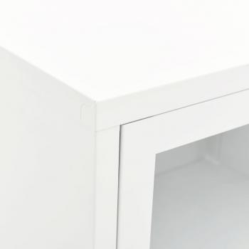 TV-Schrank Weiß 90x30x44 cm Stahl und Glas