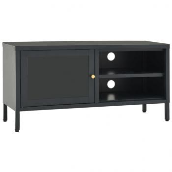 TV-Schrank Anthrazit 90x30x44 cm Stahl und Glas