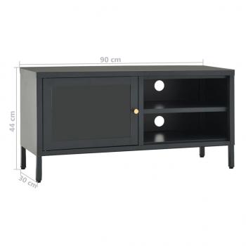 TV-Schrank Anthrazit 90x30x44 cm Stahl und Glas