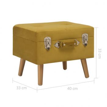 Hocker mit Stauraum 40 cm Senfgelb Samt