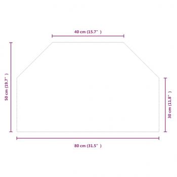 Kaminofen Glasplatte Sechseck 80x50 cm