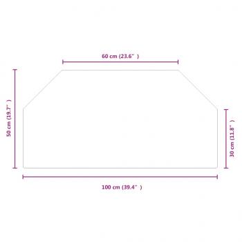 Kaminofen Glasplatte Sechseck 100x50 cm