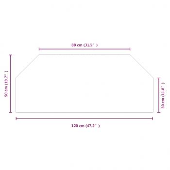 Kaminofen Glasplatte Sechseck 120x50 cm