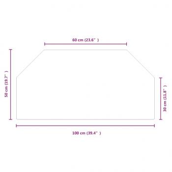 Kaminofen Glasplatte Sechseck 100x50 cm