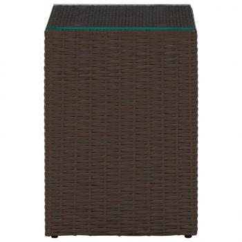 Beistelltische 3 Stk. mit Glasplatten Braun Poly Rattan