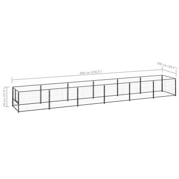 Hundezwinger Schwarz 6 m² Stahl