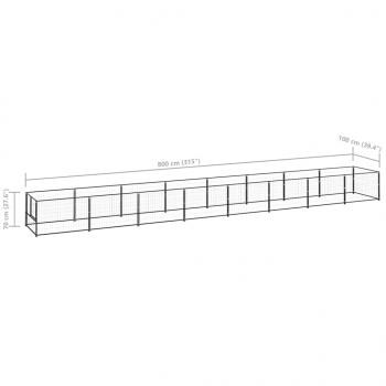 Hundezwinger Schwarz 8 m² Stahl