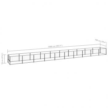 Hundezwinger Schwarz 10 m² Stahl