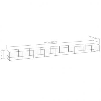 Hundezwinger Silbern 9 m² Stahl