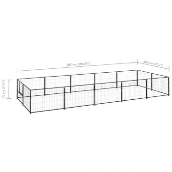 Hundezwinger Schwarz 10 m² Stahl