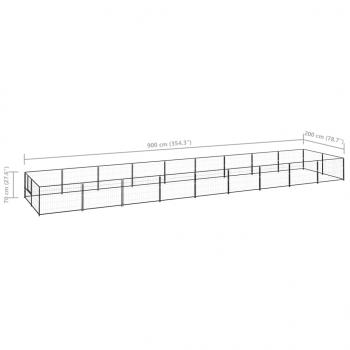 Hundezwinger Schwarz 18 m² Stahl