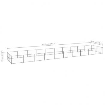 Hundezwinger Silbern 20 m² Stahl