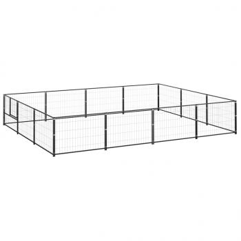 ARDEBO.de - Hundezwinger Schwarz 12 m² Stahl