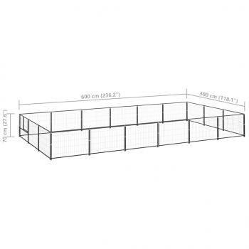 Hundezwinger Schwarz 18 m² Stahl