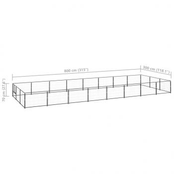 Hundezwinger Schwarz 24 m² Stahl