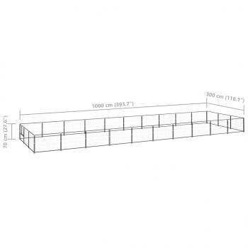 Hundezwinger Schwarz 30 m² Stahl