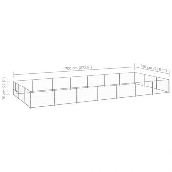 Hundezwinger Silbern 21 m² Stahl