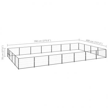 Hundezwinger Schwarz 28 m² Stahl