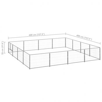 Hundezwinger Silbern 16 m² Stahl