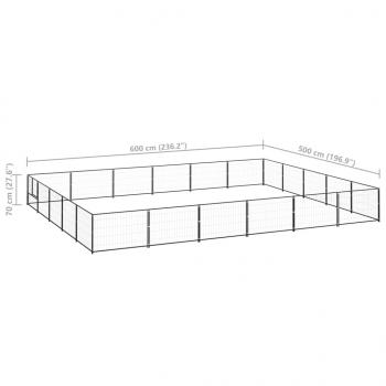 Hundezwinger Schwarz 30 m² Stahl