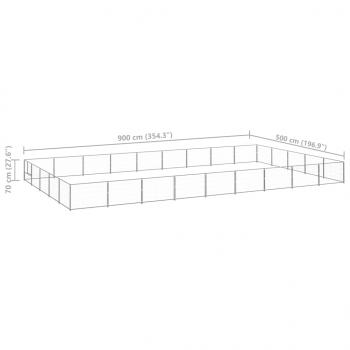 Hundezwinger Silbern 45 m² Stahl