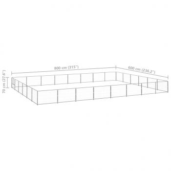 Hundezwinger Silbern 48 m² Stahl