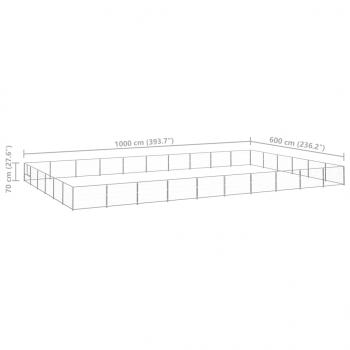 Hundezwinger Silbern 60 m² Stahl