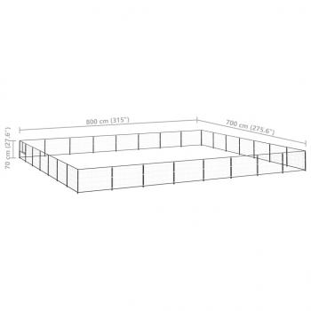 Hundezwinger Schwarz 56 m² Stahl