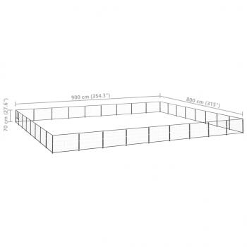 Hundezwinger Schwarz 72 m² Stahl