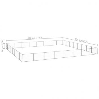 Hundezwinger Silbern 64 m² Stahl