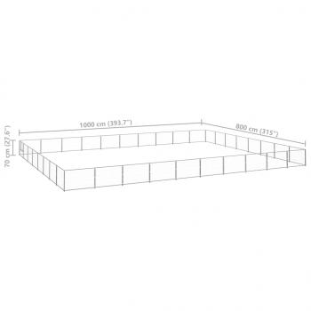 Hundezwinger Silbern 80 m² Stahl